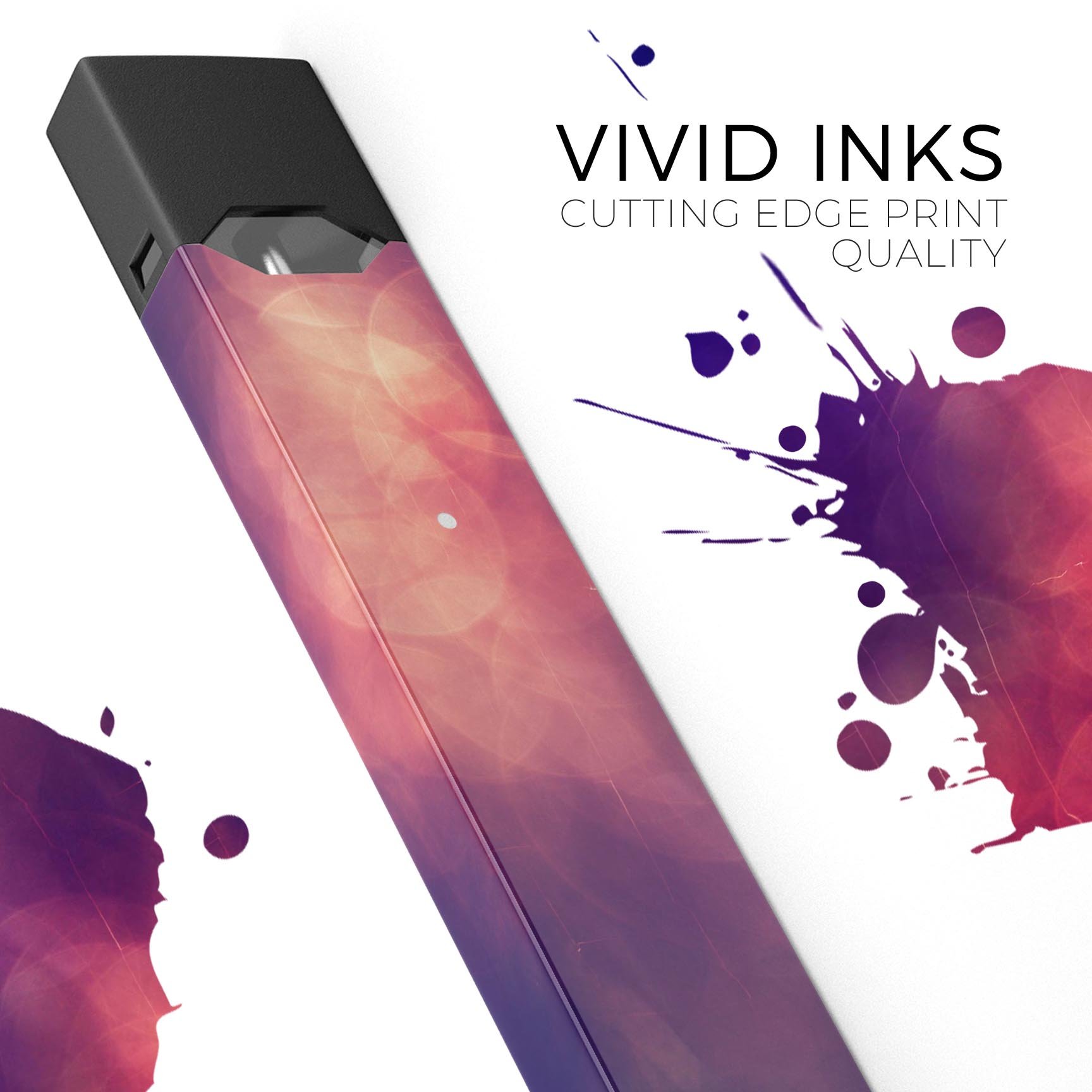 Abstract Fire & Ice V17 premium skin-wrap sticker for JUUL device, showcasing vibrant colors and sleek design.